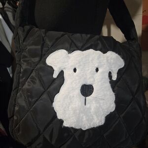 NEW🐾 Quilted Dog Face Pet Shoulder/Crossbody BAG (In Black Or Tan)